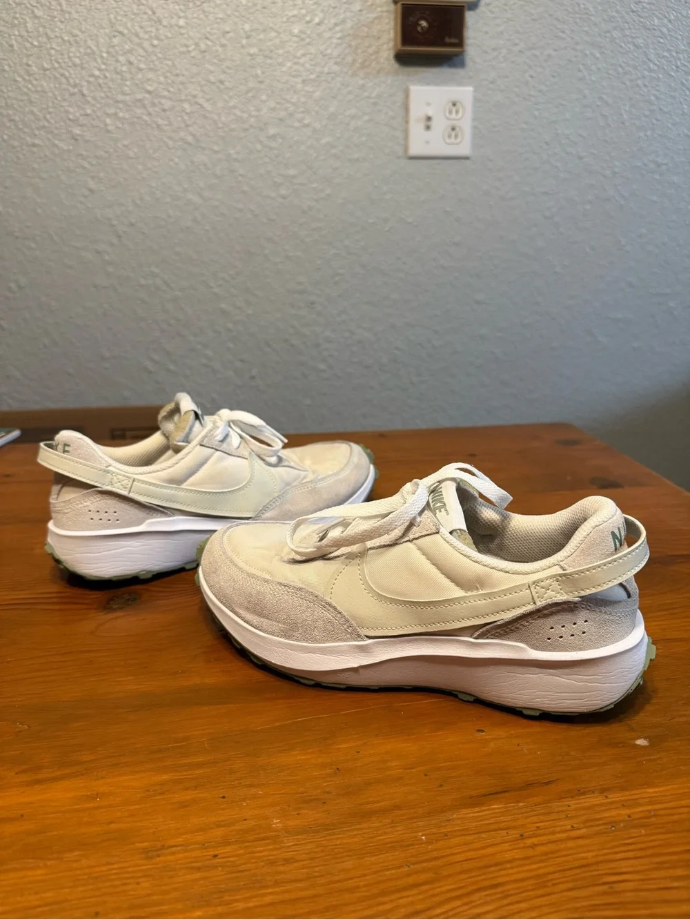 Nike Women's Cream and White Sneakers